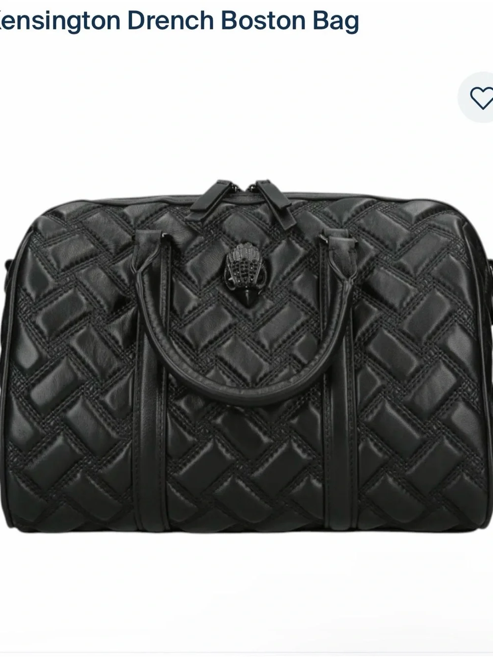 Kurt Geiger Quilted Drench Boston Bag - Black